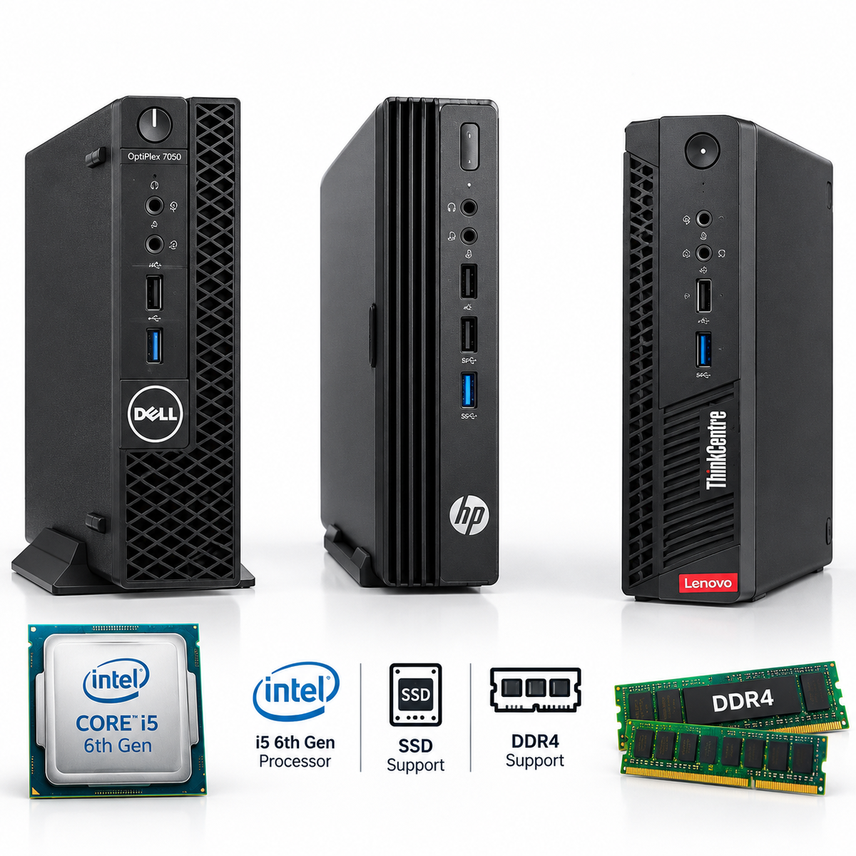 Dell Optiplex ,HP & Lenovo i5 6th Gen Tiny CPU With Processor DDR4 Supportable